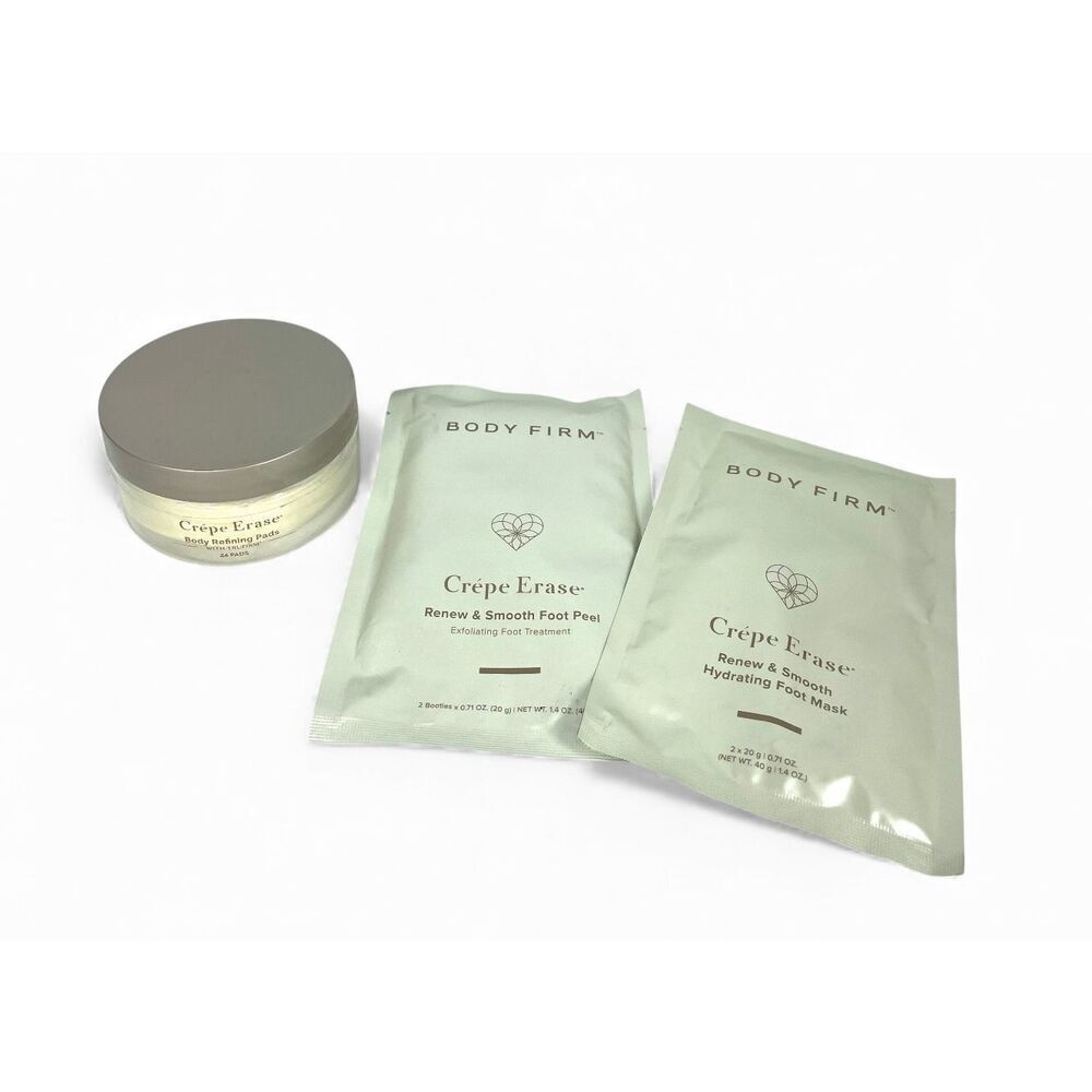 Crepe Erase Body Firm Refining Pads & Foot Peel Mask New